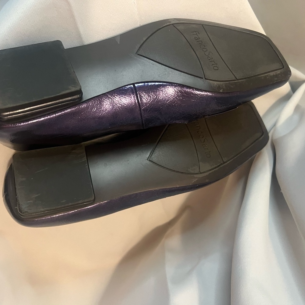 Franco Sarto Purple and Gold Flats with Chain Detail - Picture 8 of 14